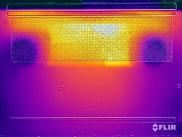 Surface temperatures during stress test (botom side)