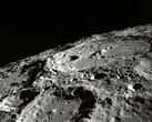 An image showing craters on the Moon.