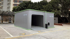 One of the first EVOGO battery swap stations (image: Li Zijian/FAP)