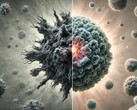 A visual depiction of turning a cancerous cell back into a healthy cell. (Image source: Generative AI/New Atlas)