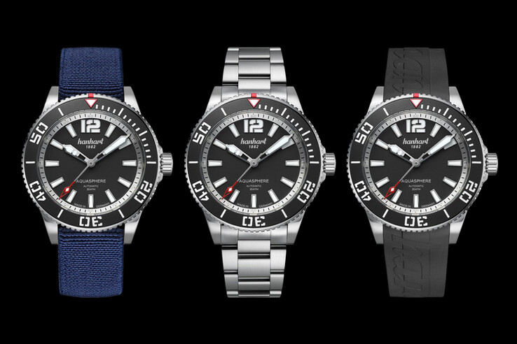 The dive watch is available in three strap options