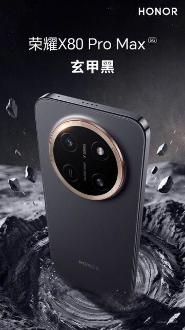 The Honor X80 Pro Max in Mystic Black.