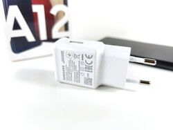 The 15-watt power adapter of the Galaxy A12