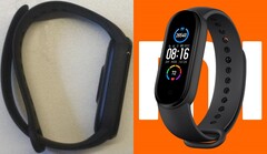 The Xiaomi Mi Band 6 (L) does not look drastically different from the Mi Band 5 (R), at least from the side. (Image source: Xiaomi - edited)