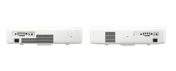 The Premiere 7 (left) and The Premiere 9 (right) have the same number of ports. (Image source: Samsung - edited)