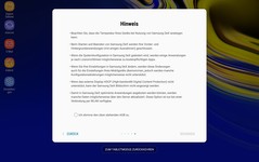 A list of things that Samsung warns users about when first using the Tab S4 in DeX mode. (Please note that this is in German.)
