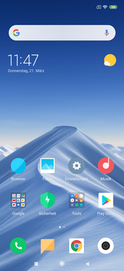 Default home screen