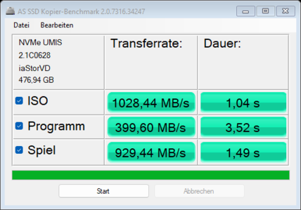 AS SSD - Copy benchmark