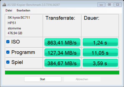 AS SSD - copy benchmark