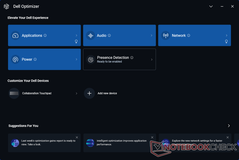 Dell Optimizer home screen