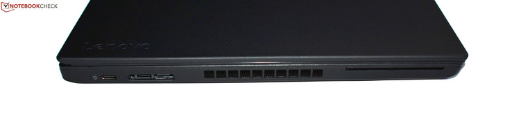 Left: 2x USB 3.1 Gen2 Type-C, Mini-Ethernet/Dockingport, smart card reader
