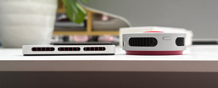 OnePlus' new magnetic cooler is said to be 1 cm thick. Pictured next to older magnetic cooler.