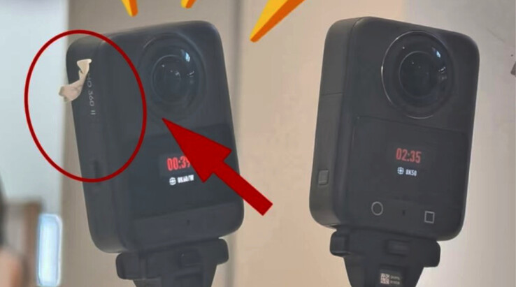 The unreleased Osmo 360 II next to the Osmo 360, left to right.