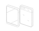 Samsung's alleged rollable phone is said to expand vertically as seen in reported patent filing. (Image source: DomoAI and xleaks7)