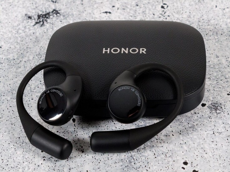 The Honor Earbuds Open alongside its charging case. (Image source: Honor)