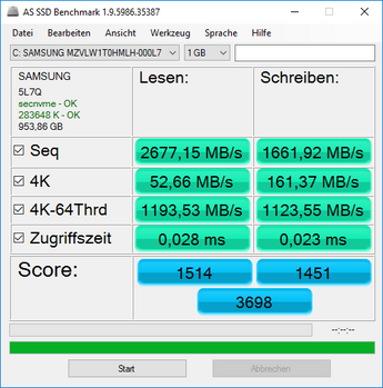 AS SSD (Samsung NVM Express Driver 2.1)