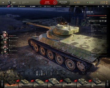 AMX-50 in garage with camo applied - Armored Warfare 0.28