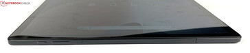 Top: power button, volume rocker, microphone