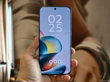 The curved display of the phone