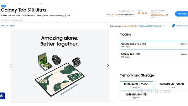 The Galaxy Tab S10 Ultra will have a 14.6-inch display. (Image source: Samsung via Ytechb)