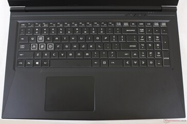 Keyboard layout and font are different than on the smaller RP-15. Single Zone RGB backlight is available and all symbols are lit