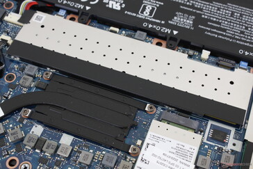 The two RAM slots have aluminum shielding