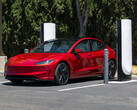 Tesla Model 3 at a Supercharger. (Image source: Tesla)