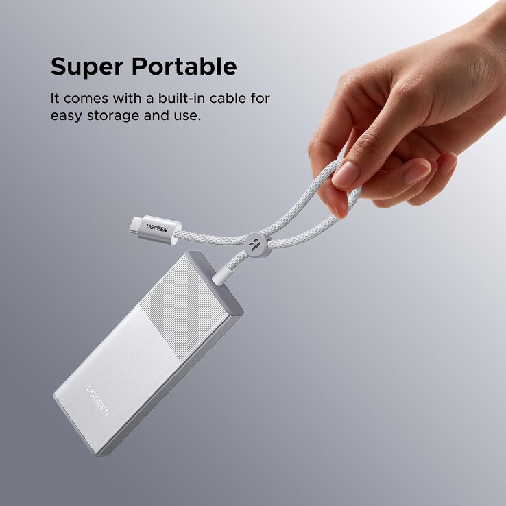 The built-in USB cable of the enclosure