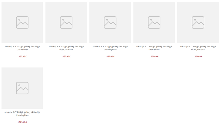 The now removed Galaxy S25 Edge listings on Zanetti (Image source: GSMArena)