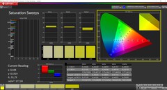 CalMAN Saturation (profile: DisplayP3, target color space: P3)