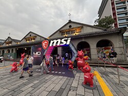 Lucky greets visitors at the entrance of Warehouse 5, Songshan Cultural and Creative Park, Taipei