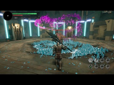 Here, players take on Fat Mexper – one of the two bosses currently available – with a two-handed axe.