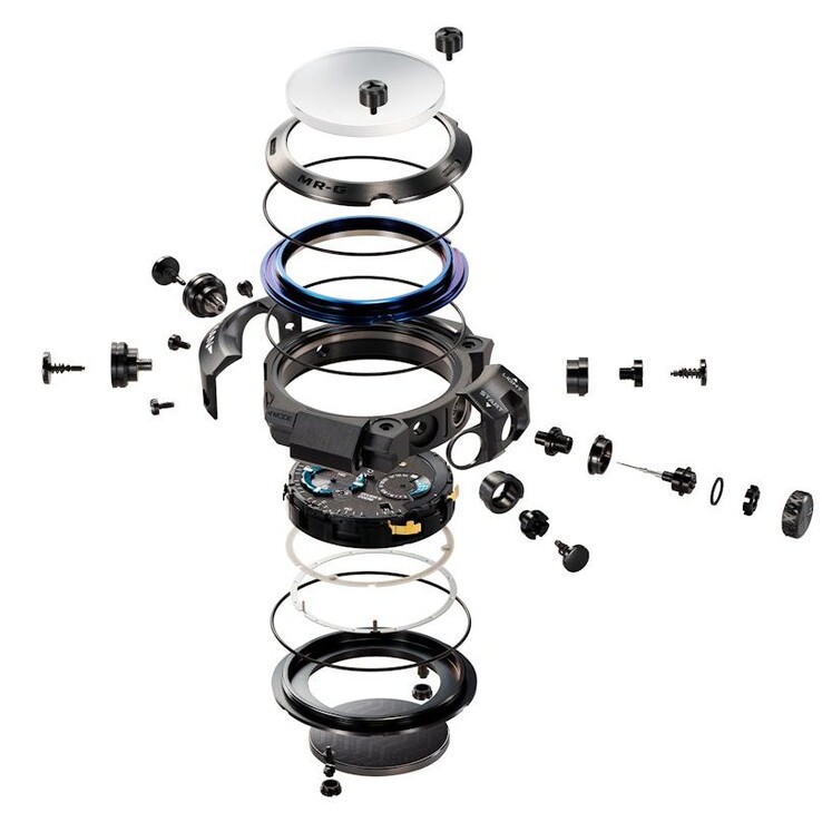 A shockproof case designed for diving, featuring fluorine rubber cushioning and a locking screw-down crown, protects the watch module up to 200 meters underwater. (Image source: Casio)