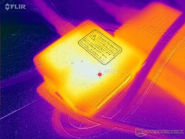 AC adapter reaches over 38 C when running demanding loads