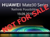 Multiple insiders have reported that Huawei will not sell the Mate 30 series in Central Europe. (Image source: Huawei)