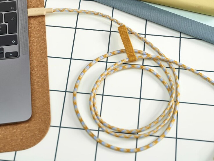 The IKEA Rundhult USB-C to USB-C cable in beige/blue. (Image source: IKEA)