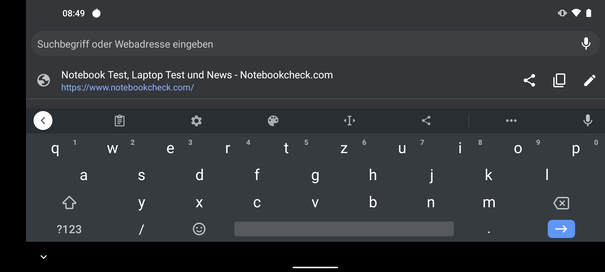 Keyboard in landscape mode