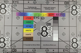 A photo of our test chart