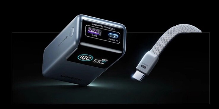 The Ugreen 55W Power Bank with Built-in Cable Fast Charging. (Image source: Ugreen)