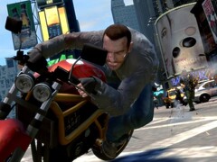 An image from GTA IV, showing Niko Bellic on a red motorcycle. (Image source: Steam) 