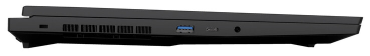 Left side: Slot for a cable lock, USB 3.2 Gen 1 (USB-A), USB 3.2 Gen 1 (USB-C), audio combo