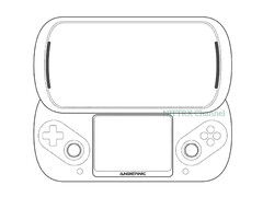 The so-called Anbernic Slide has an unusual design that builds on the PSP Go and Nintendo 3DS. (Image source: via Nittrx)