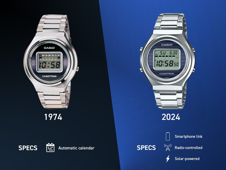 The Casiotron (1974) alongside the newer, 2024 variant of the same. (Image source: Casio)