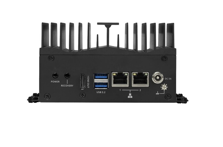 The industrial mini PC features a healthy array of I/O options, including dual gigabit Ethernet.