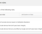 Apps can now be restricted based on SafetyNet Attestation. (Image: Google Play Console)