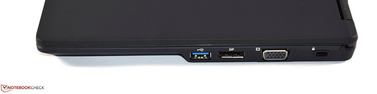 Right-hand side: USB 3.0 Type-A, DisplayPort, VGA, Kensington lock