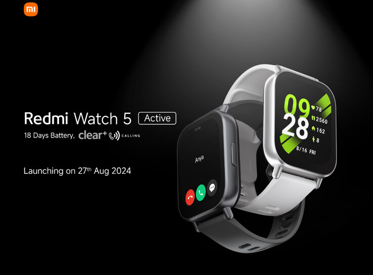 The Redmi Watch 5 Active will be available in two colours. (Image source: Xiaomi)