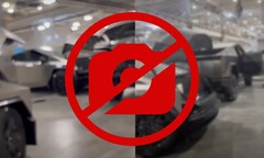 Tesla has released an internal memo banning all photography of the Cybertruck under threat of disciplinary action. (Image source: randomness2646 on TikTok / Flaticons - edited)