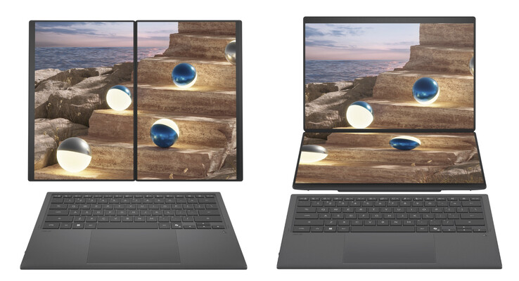 The Zenbook Duo (2026) in two of its many postures. (Image source: Asus)
