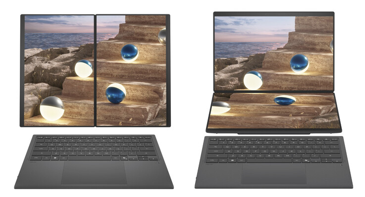 The Zenbook Duo (2026) in two of its many postures. (Image source: Asus)